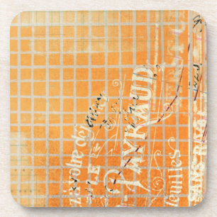 Vintage Tattered French Store Receipt Drink Coaster