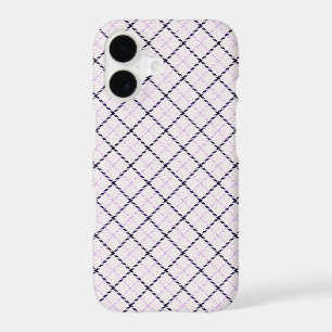 Vintage Tattersall Violet Dark Blue Plaid iPhone 17 Case