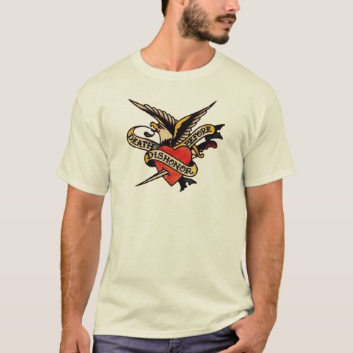 Vintage Tattoo _ Death Before Dishonor Eagle T T_Shirt