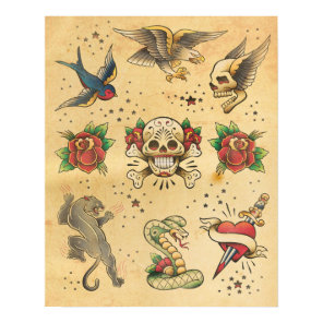 Vintage Tattoo Flash Poster