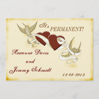 Vintage Tattoo inspired wedding invitation