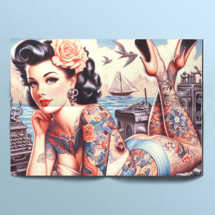 Vintage Tattoo Old School Girl Tissue Paper