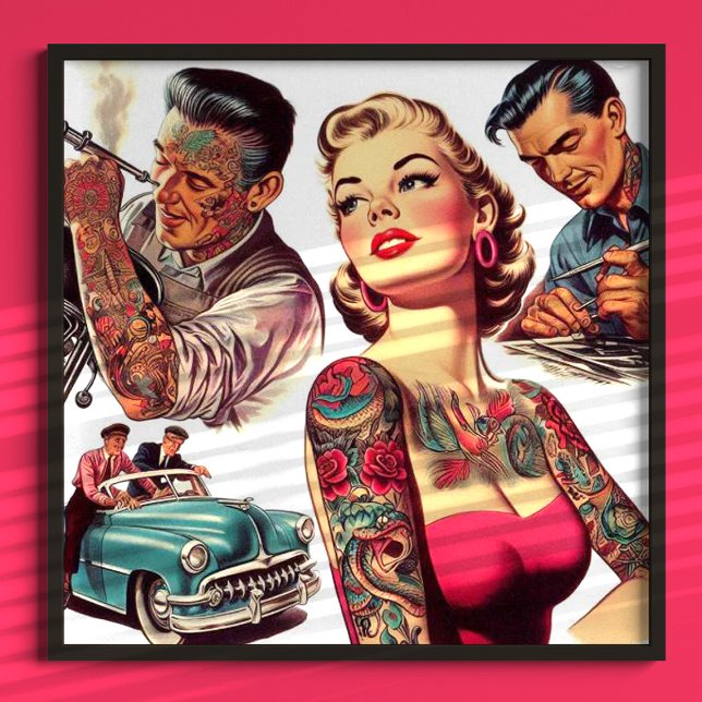 Vintage Tattoo Old School Illustration Poster (Creator Uploaded)