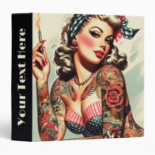 Vintage Tattoo Old School Pin-up 3 Ring Binder