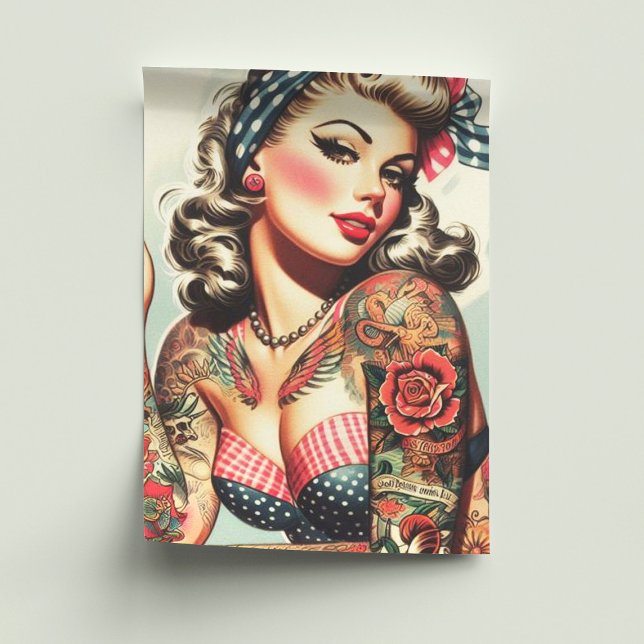 Vintage Tattoo Old School Pin-up Tissue Paper (Creator Uploaded)