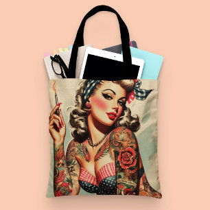 Vintage Tattoo Old School Pin-up Tote Bag