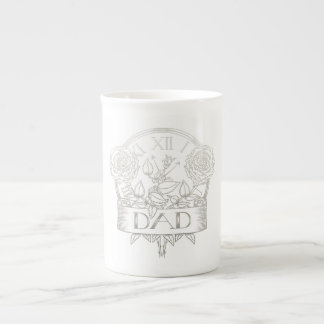 Vintage tattoo style Dad artwork Bone China Mug