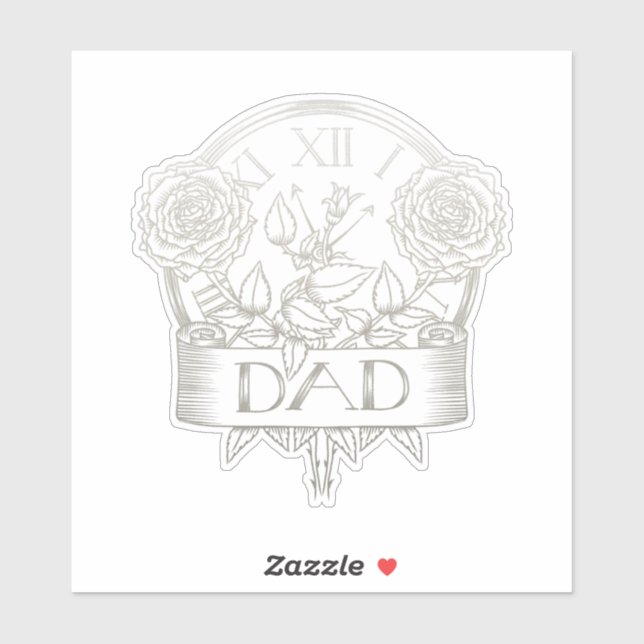 Vintage tattoo style Dad artwork  Sticker (Sheet)