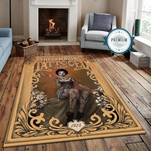 Vintage Tattoo Vibe Classic Rug with Ink Touch