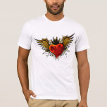 Vintage Tattoo Winged Heart  Shirt<br><div class="desc">Vintage Tattoo Winged Heart  Shirt. Other great groomsman gifts in the shop,  check them out! A vintage tattoo style heart with wings and customizable groomsman text on a shirt.</div>