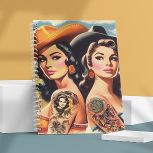 Vintage Tattooed Cowgirls Notebook