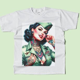 Vintage Tattooed Military Woman T-Shirt