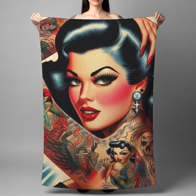 Vintage Tattooed Pin-up Bath Towel (Creator Uploaded)