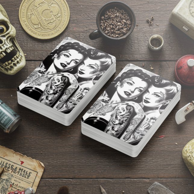 Vintage Tattooed Pin-ups Poker Cards (Creator Uploaded)