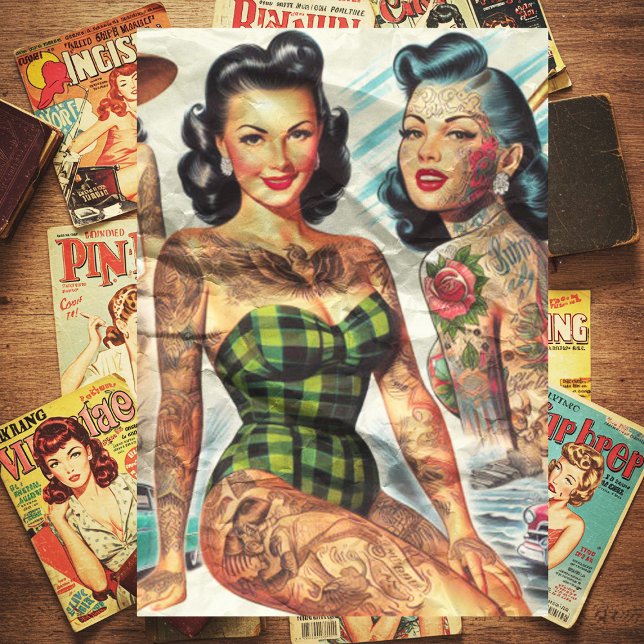 Vintage Tattooed Pin-ups Tissue Paper (Creator Uploaded)