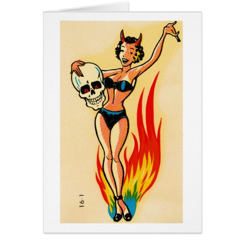 Vintage Tattoos Flaming Pin_Up Girl