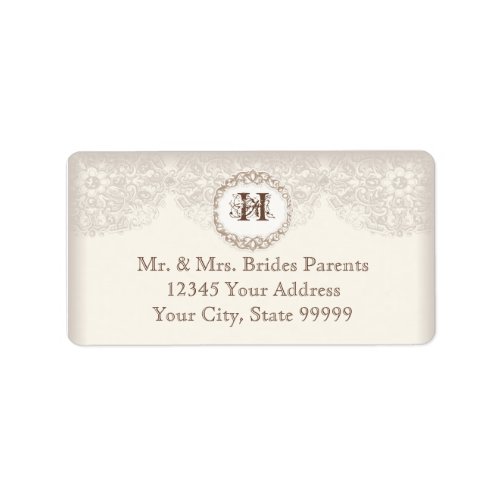 Vintage Taupe Lace - Elegant Beautiful Weddings Label