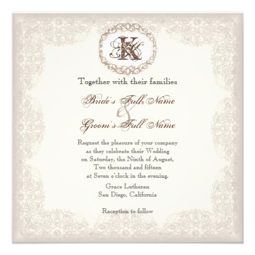 Taupe Wedding Invitations 9