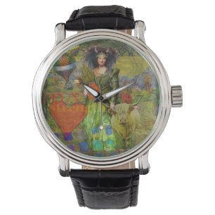 Vintage Taurus Classic Woman Portrait Gothic Art Watch