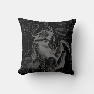 Vintage Taurus Constellation by Hevelius Throw Pillow