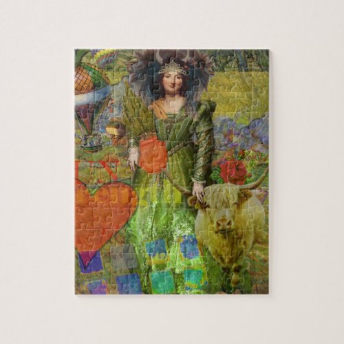 Vintage Taurus Fantasy Gothic Art Jigsaw Puzzle