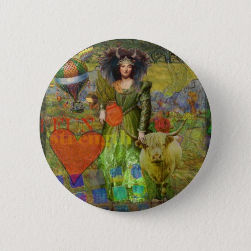 Vintage Taurus Fantasy Gothic Art Pinback Button