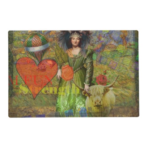 Vintage Taurus Fantasy Gothic Art Placemat