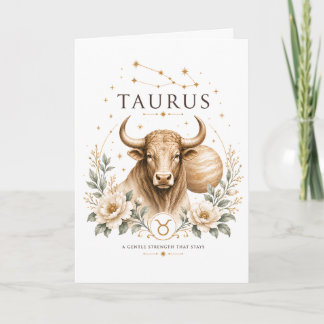Vintage Taurus Zodiac Astrology Horoscope Sign Card