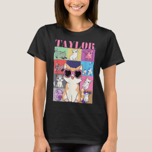 Vintage Taylor First Name Personalized Cat Birthda T-Shirt