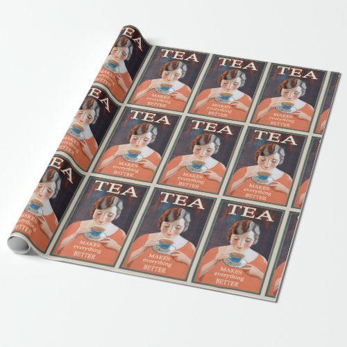Vintage Tea Advertisement _ Makes Better Wrapping Paper