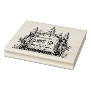 Vintage Tea and Coffee Company Ad Art Stamp