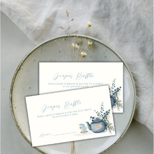 Vintage Tea Brewing Diaper Raffle Baby Shower Enclosure Card