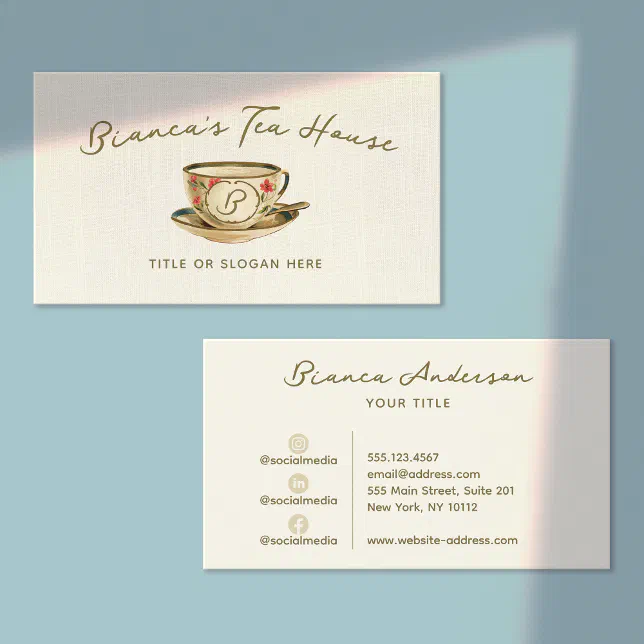 Vintage Tea Cup Business Card | Zazzle