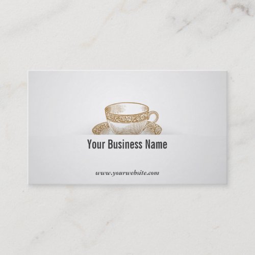 Vintage Tea Cup Clean Business Card