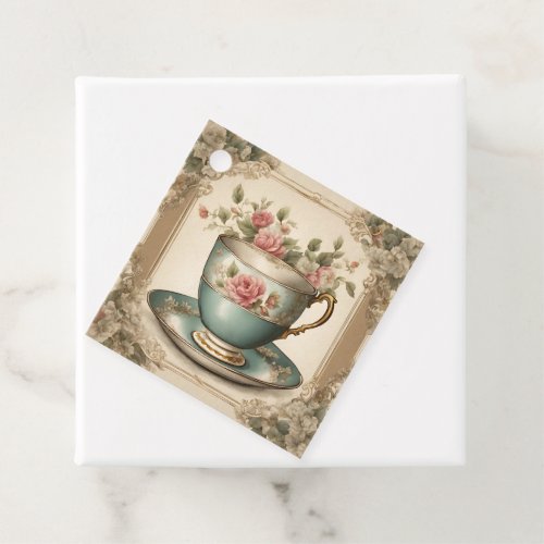 Vintage Tea Cup Floral Bridal Shower Tea Party  Favor Tags