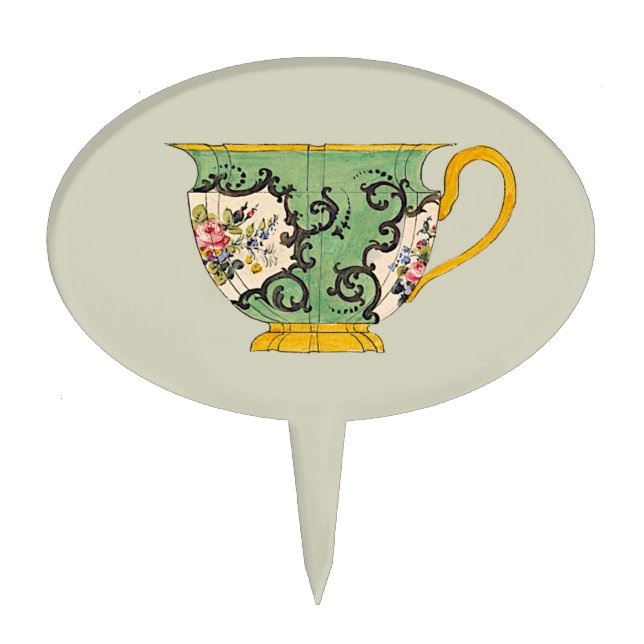 VINTAGE Tea Cup ~ Tea Party ~ Cake Topper (Front)