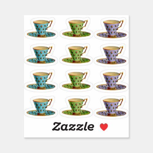 Vintage Tea Cups Stickers