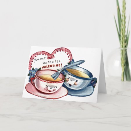 Vintage Tea Cups Valentine's Day Card