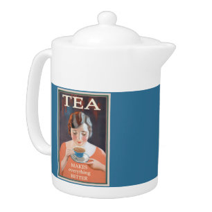 Vintage Tea Drinker, cuppa Teapot