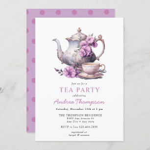 Vintage Tea Flowers Tea Party Invitation