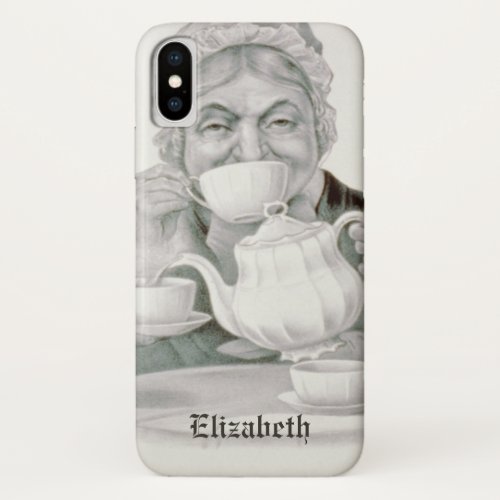Vintage Tea Party A Cup that Cheers iPhone X Case