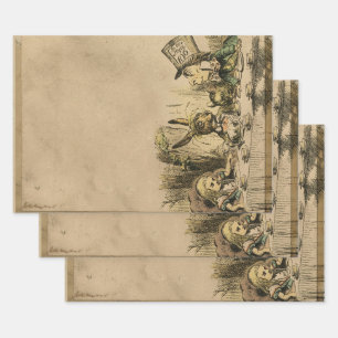 Vintage Tea Party Alice in Wonderland Wrapping Paper Sheets