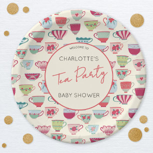 Vintage Tea Party Baby Shower Teacup Paper Plates