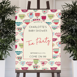 Vintage Tea Party Baby Shower Welcome Foam Board