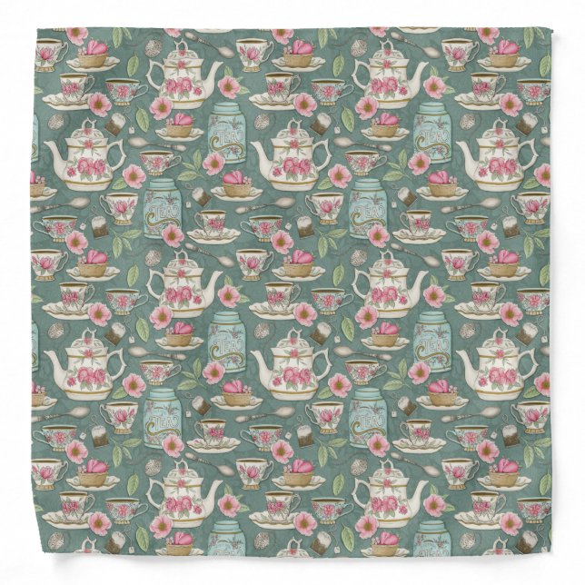 Vintage Tea Party Bandana (Front)