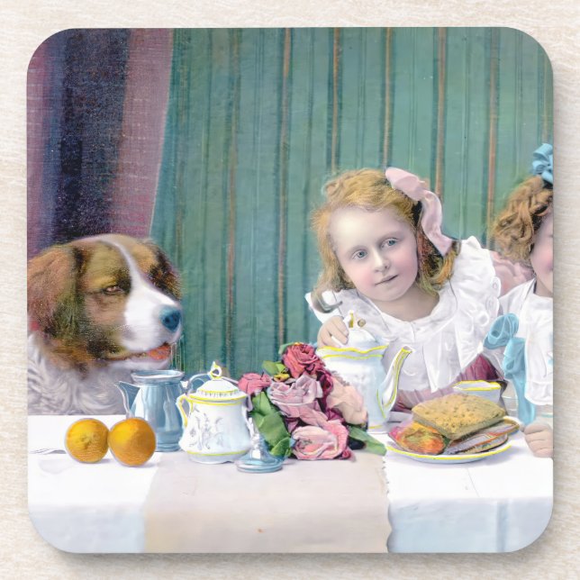 Vintage Tea Party  Beverage Coaster (Front)