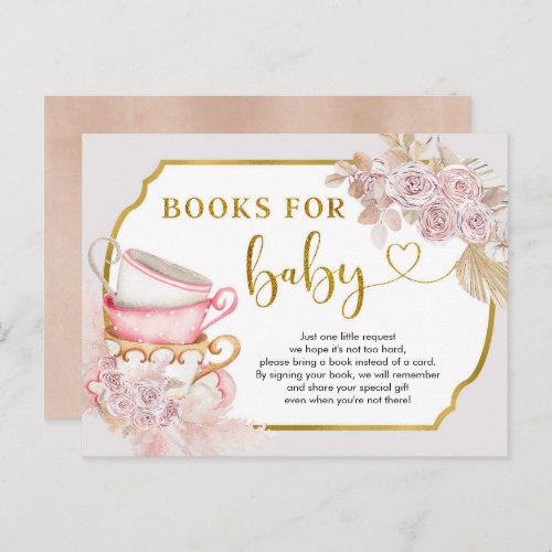 Vintage Tea Party Books for Baby Invitation Postcard