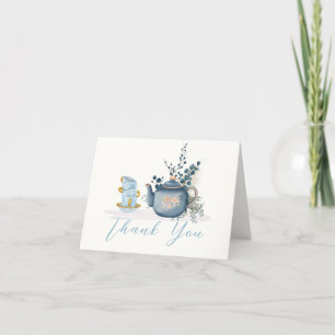 Vintage Tea Party Brewing Baby Shower Letterpress Thank You Card