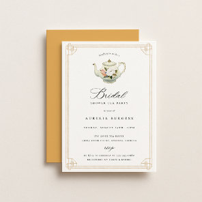 Vintage Tea Party Bridal Shower Invitation