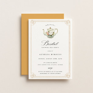 Vintage Tea Party Bridal Shower Invitation
